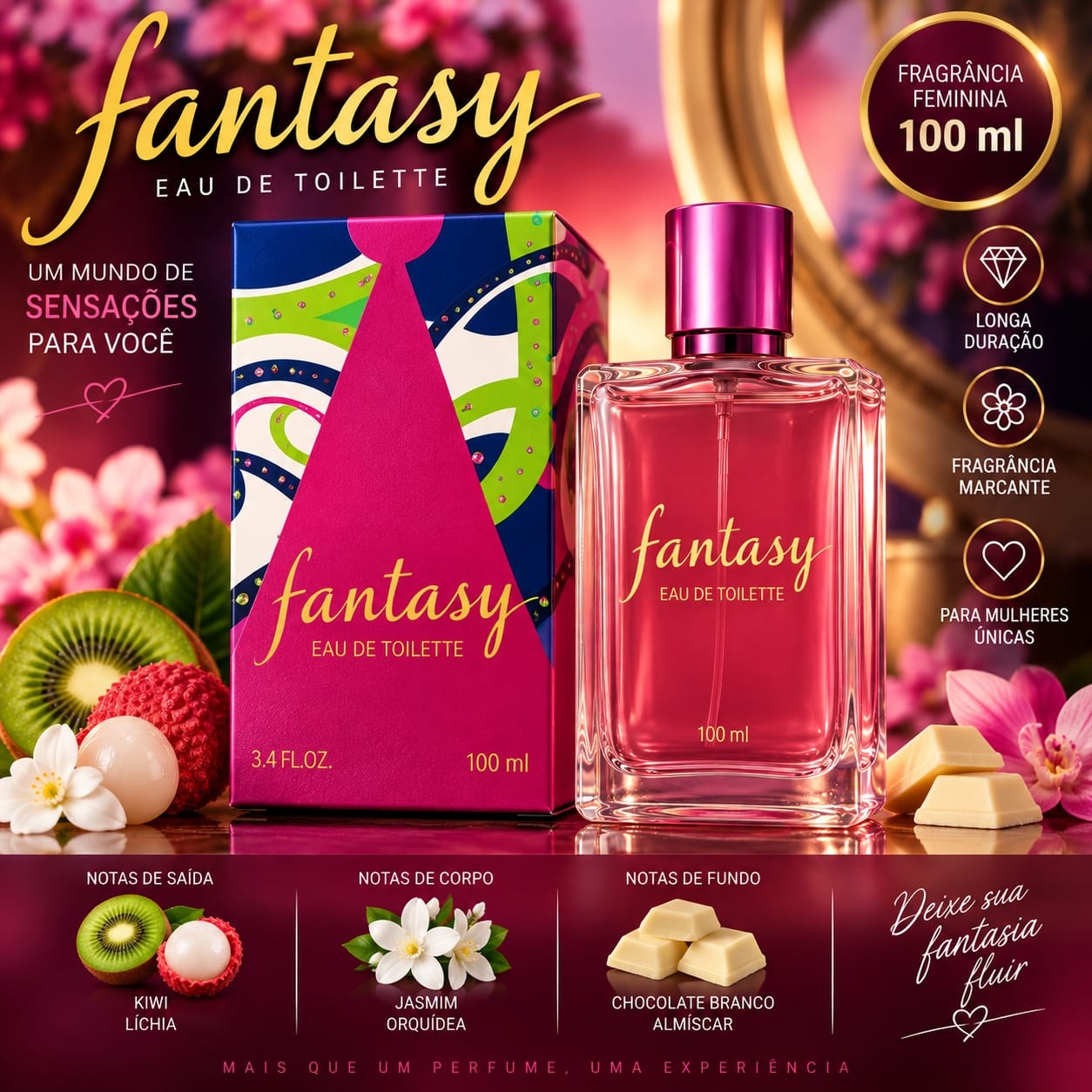 Femininos 100ml Cada Sofisticados e Marcantes qualidade garantida